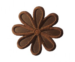 Embroidered Motif Flower brown large